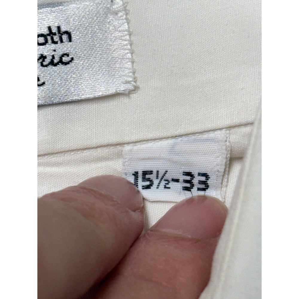 Vintage Saks Fifth Avenue White Pleated Tuxedo Shirt Men 15.5 Cotton French Cuff - Picture 5 of 9